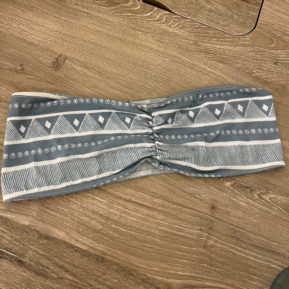 American Apparel Blue Tribal Print Bandeau Bra